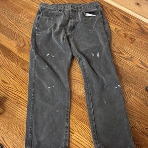 Faded black Paint-Splattered Jeans